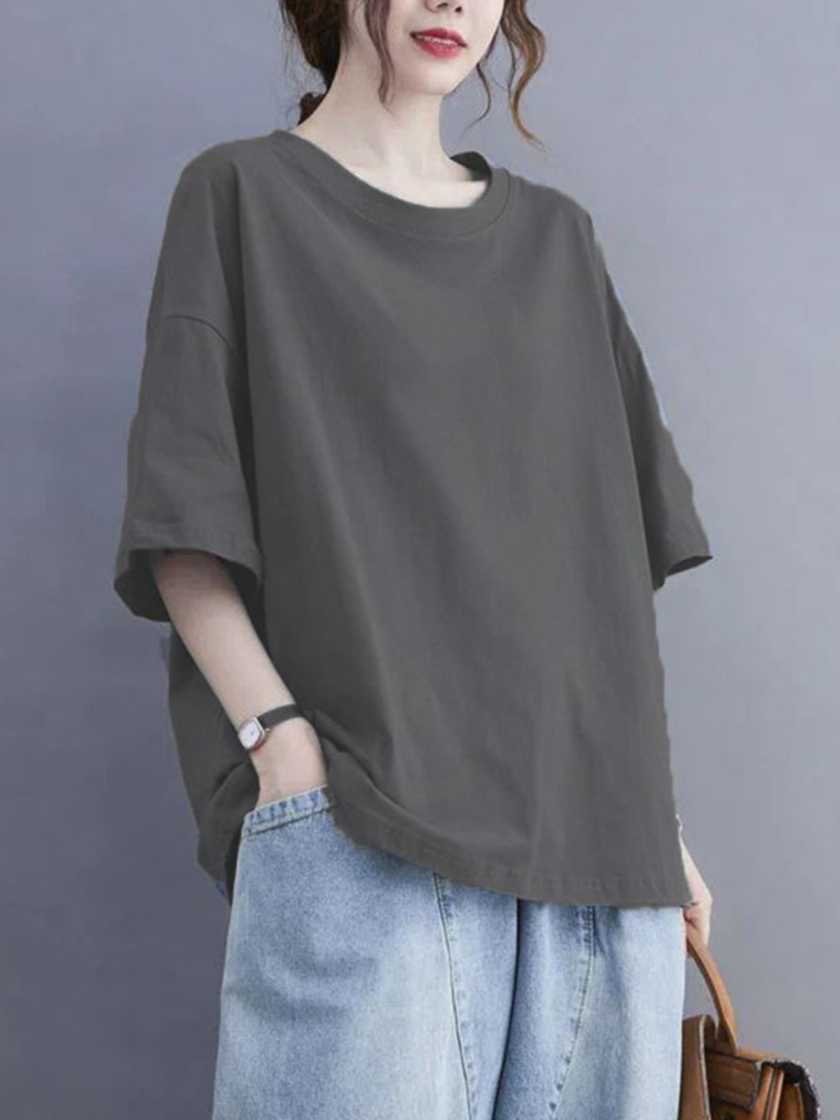 Korean Lifestyle - plus Size Women's Short Sleeve T-Shirt