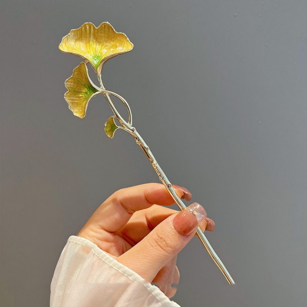 Hanbok Hair Pin - New Chinese-Style Ginkgo Leaf Hairpin for