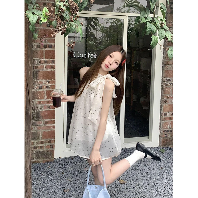 Korean Lifestyle - MEXZT Sweet Dot Shirts Women Elegant