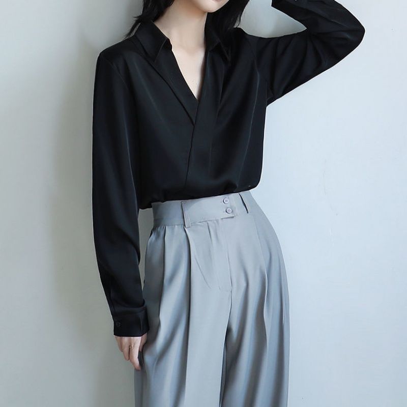 Gidyq Women Black Chiffon Shir - Korean Lifestyle review and price