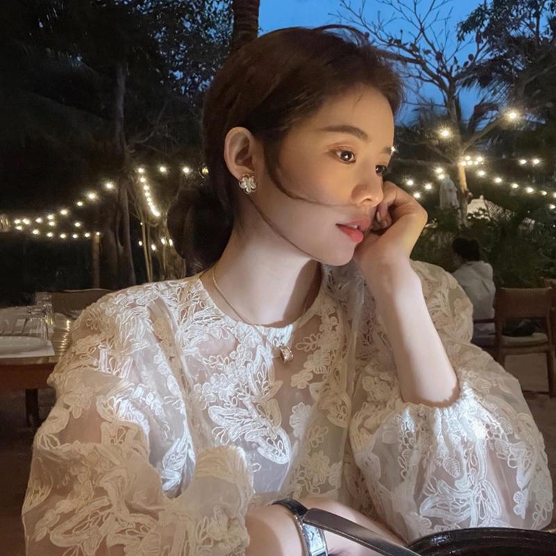 MEXZT Elegant Sheer White Shir - Korean Lifestyle review and price